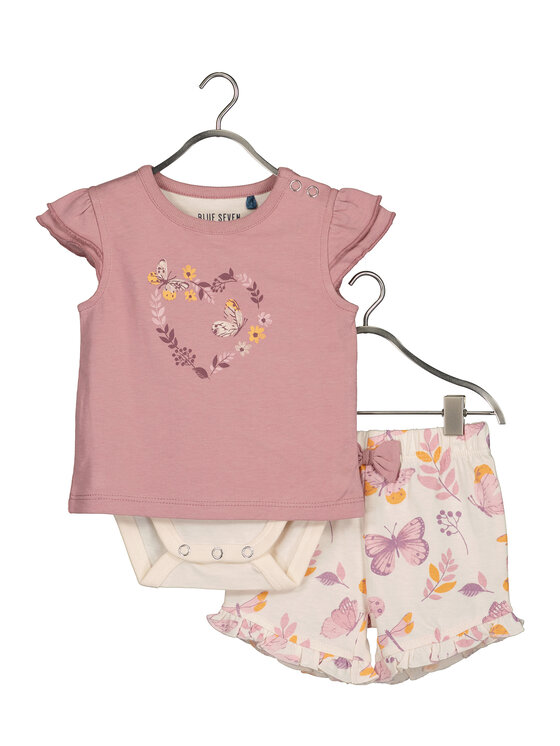 Blue Seven Blue Seven Set body și pantaloni scurți 422177 X Roșu