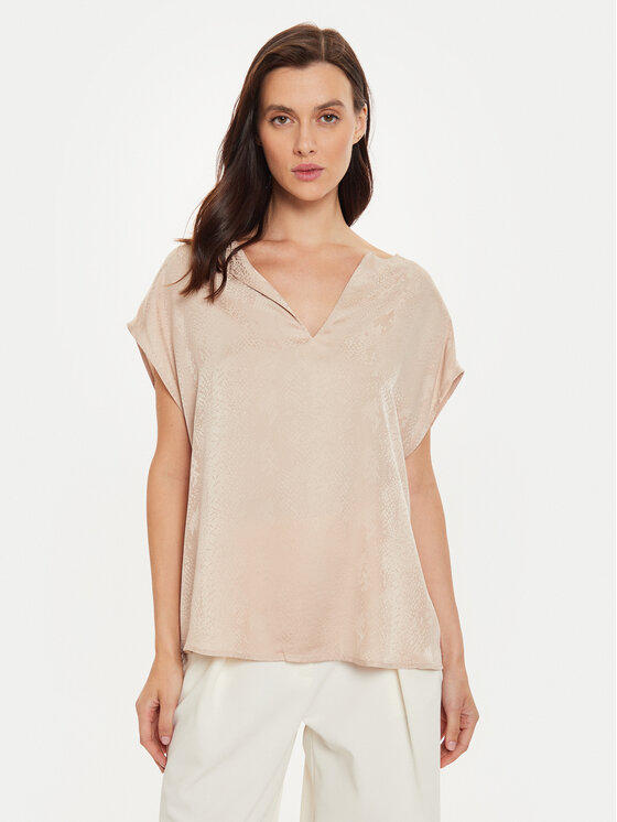 Sisley Bluse 57U5LQ07Q Beige Regular Fit Modivo