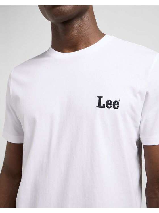 Lee Lee T-Shirt SS SMALL LOGO TEE Biały Regular Fit