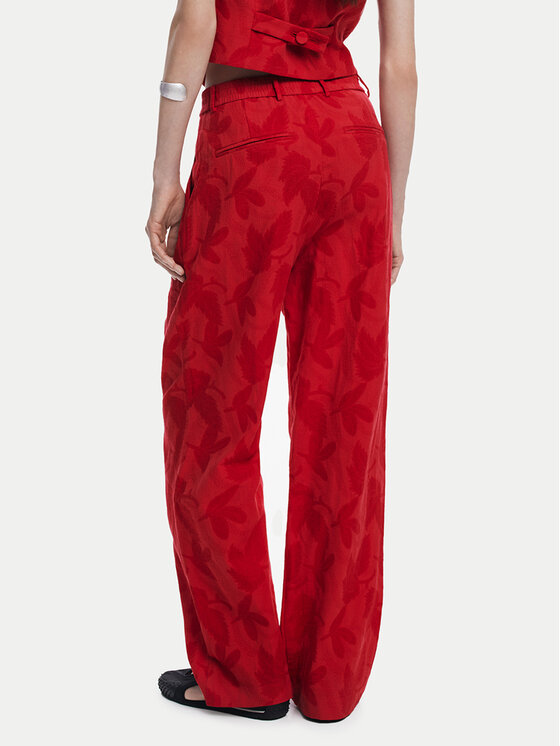 Desigual Desigual Hlače Suitrojo 25SWPW33 Crvena Straight Fit
