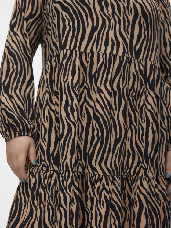 Vero Moda Curve Vero Moda Curve Každodenné šaty Ina 10301827 Béžová Oversize