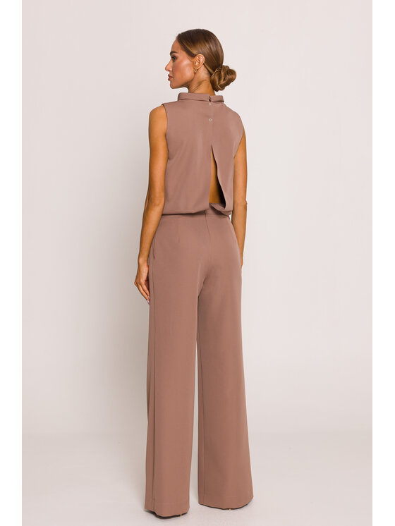 Made of Emotion Made of Emotion Kombinezon M382 Brązowy Wide Leg