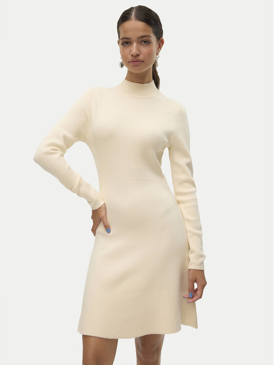 Vero Moda Vero Moda Trikotažinė suknelė Gold 10311379 Écru Regular Fit