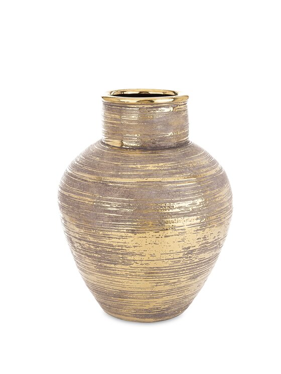 MIAhome MIAhome Wazon ceramiczny złoty, postarzany 35x26x26 cm JULITTA big Złoty