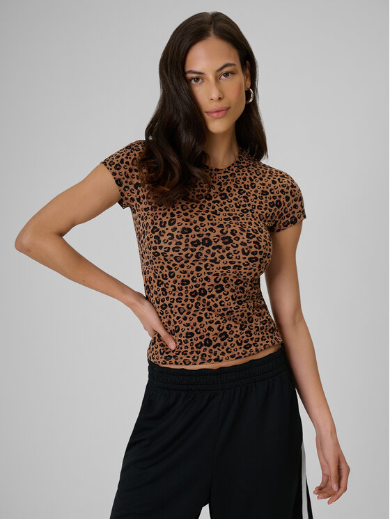 4F 4F T-Shirt ESSENTIAL 5 Brązowy jasny Slim Fit