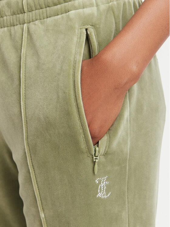 Juicy Couture Juicy Couture Sportinės kelnės Tina JCAPW045 Tamsiai žalia Regular Fit