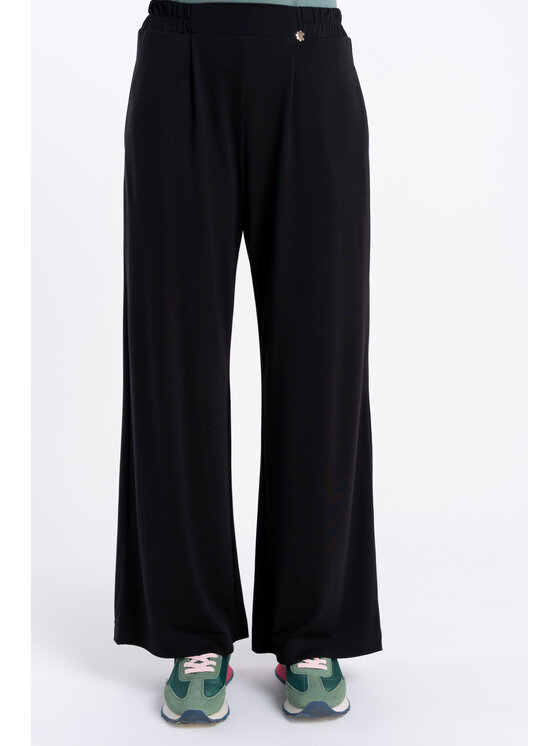 CLICK CLICK Kalhoty z materiálu 30-451 Černá Wide Fit