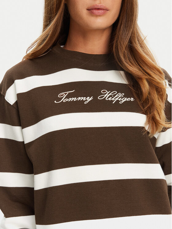 Tommy Hilfiger Tommy Hilfiger Majica dugih rukava Script WW0WW45743 Smeđa Regular Fit