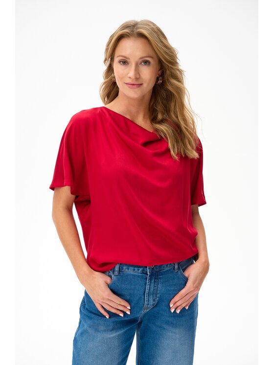 blue shadow blue shadow Bluzka Neri 2 Czerwony Regular Fit