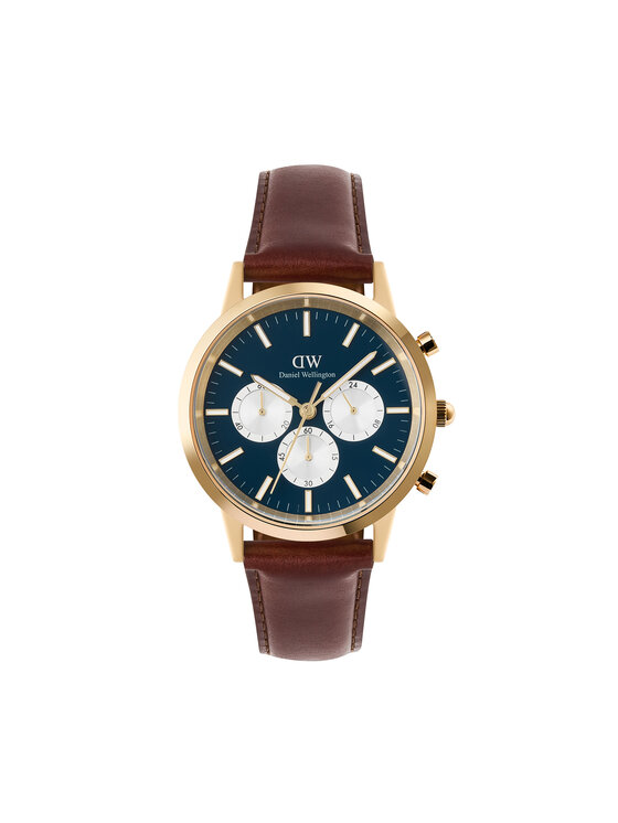 Daniel Wellington Daniel Wellington Hodinky Iconic Chronograph St Mawes Arctic Panda DW00100875 Hnedá