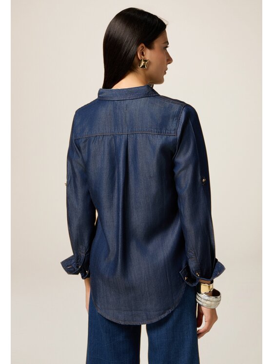 Oltre Oltre Camicia 5641R002997N034 Blu Baggy Fit