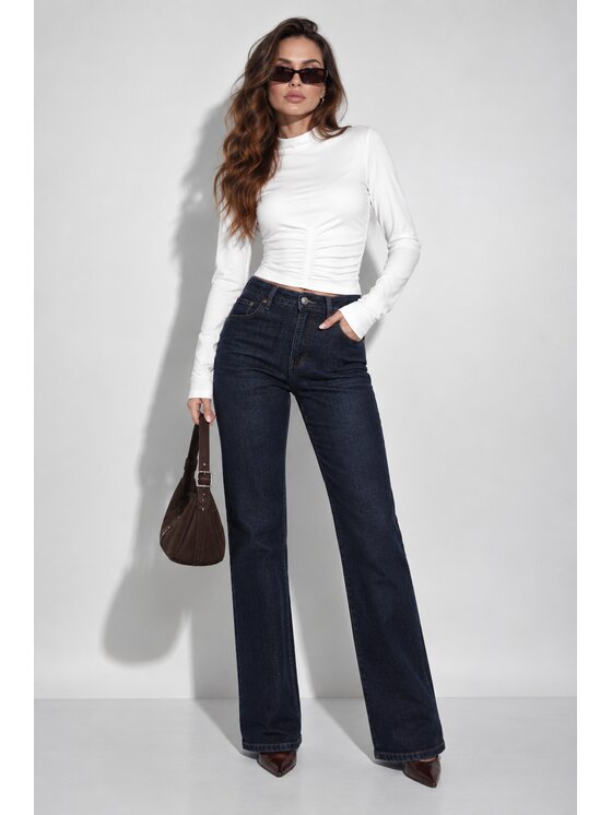 LilaLou LilaLou Jeansy Flare Niebieski Straight Leg