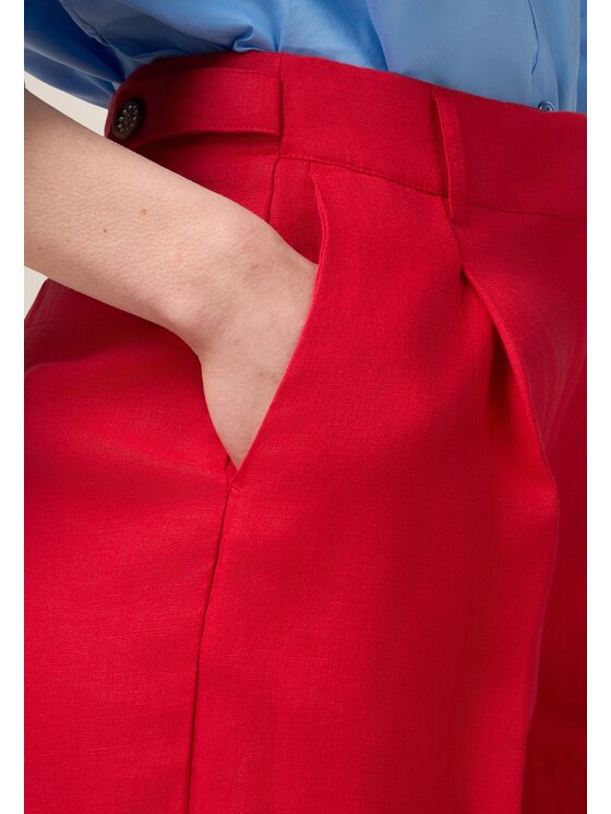 Oltre Oltre Spodnie materiałowe P014R008438N016 Czerwony Baggy Fit