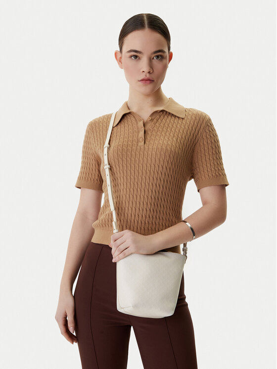 Calvin Klein Geantă Emblem Aop Sm Bucket Crossbody LV04F3506G Alb