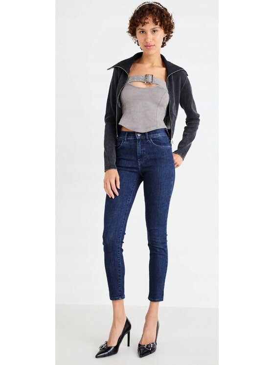 Wrangler Wrangler Jeansy High Skinny 630 Niebieski Skinny Fit