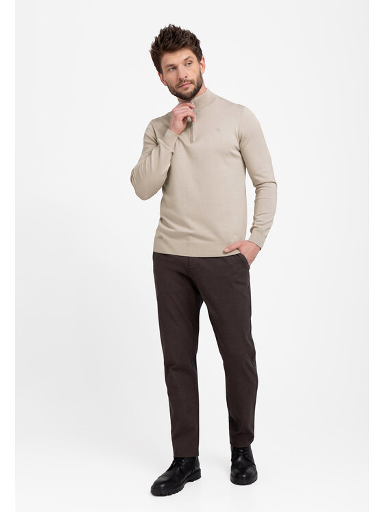 Volcano Volcano Sweter S-SAM Beżowy Regular Fit
