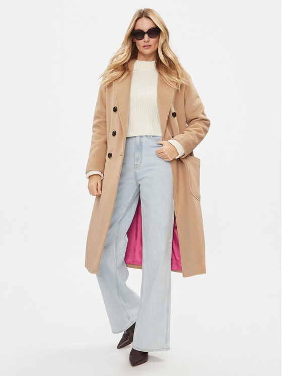 MAX&Co. MAX&Co. Płaszcz wełniany Elemento 70140523 Beżowy Relaxed Fit
