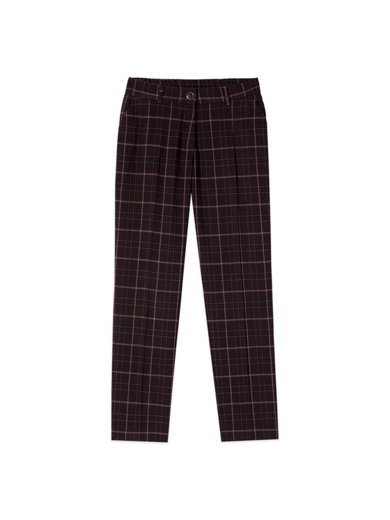 Oltre Oltre Spodnie materiałowe P031R109557N0V2 Bordowy Regular Fit