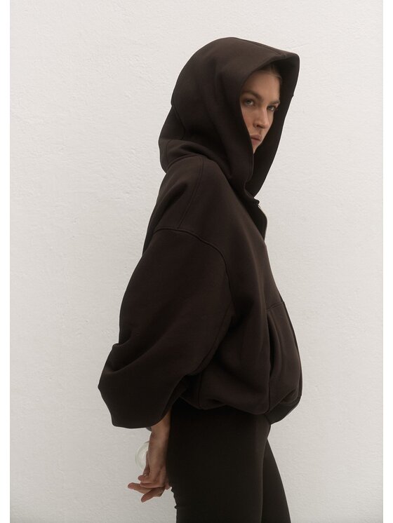 Le Collet Le Collet Bluza TOMZI Brązowy Oversize