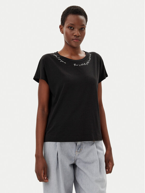 Liu Jo Sport Liu Jo Sport Póló TA5268 JS005 Fekete Regular Fit