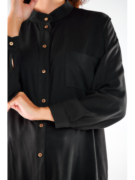 Awama Awama Koszula A525 Czarny Basic Fit