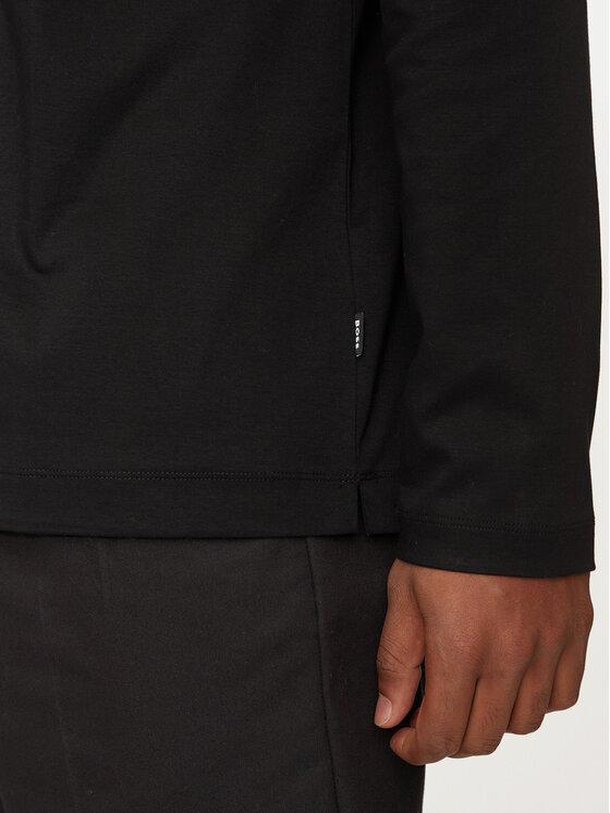 BOSS Boss Тениска с яка и копчета 50523917 Черен Regular Fit