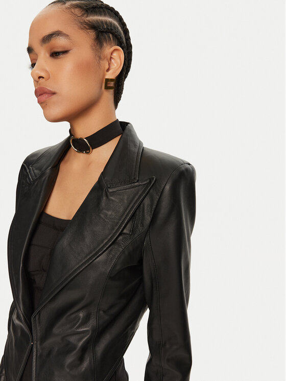 Babylon Babylon Lederjacke S0250B Schwarz Regular Fit