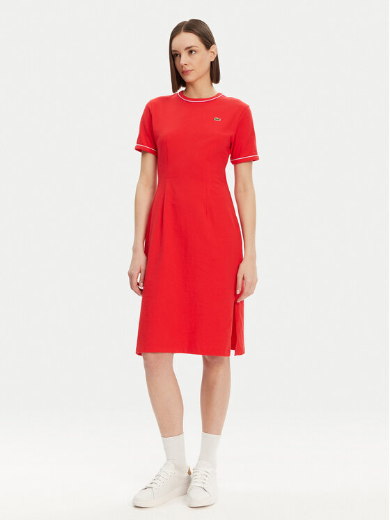 Lacoste Lacoste Kasdieninė suknelė EF9988 Raudona Slim Fit