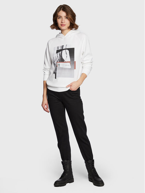 Felpa Photo Print K20K204974 Bianco Regular Fit
