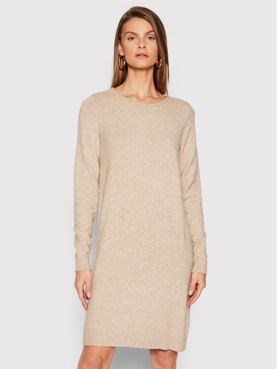Vila Vila Vestito di maglia Ril 14042768 Beige Regular Fit