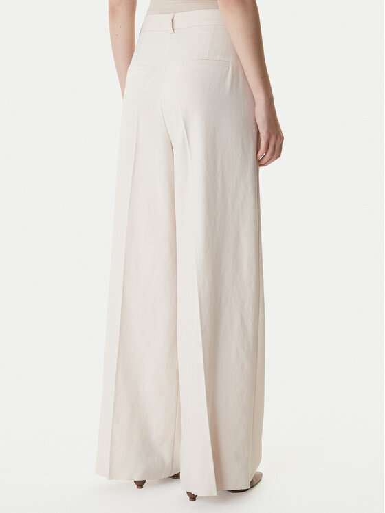 Marella Marella Spodnie palazzo Emme by Marella Slogan2 2615131311 Kremowy Wide Leg