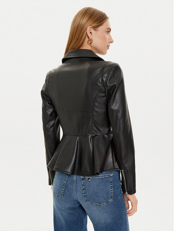 Guess Guess Kurtka z imitacji skóry W4BL3T KCP70 Czarny Regular Fit