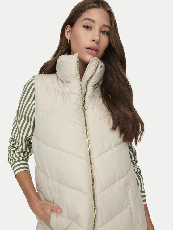 JDY JDY Brezrokavnik Finno 15305655 Bež Regular Fit