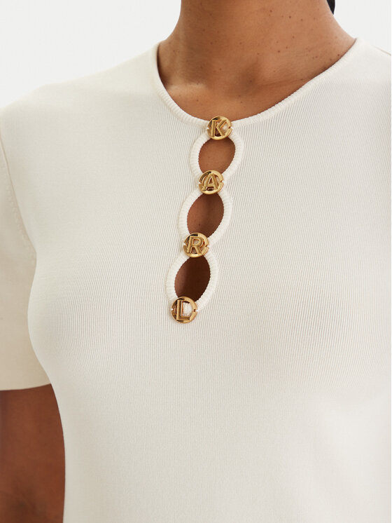 KARL LAGERFELD KARL LAGERFELD Blūze B1W18014 Écru Slim Fit