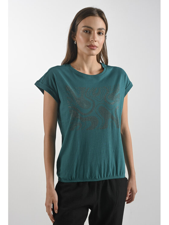 Femestage Femestage T-Shirt Femestage AB BASE TSH1532-010 Zelená Regular Fit