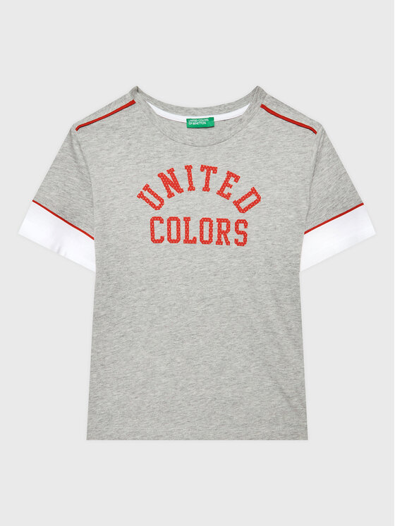 United Colors Of Benetton United Colors Of Benetton T-krekls 3096C10A9 Pelēks Regular Fit
