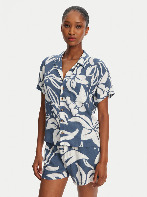 Banana Moon Banana Moon Cămașă Taylor Floreal MHX74 Albastru Loose Fit