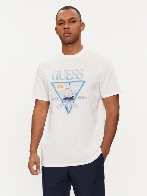 Guess T-krekls M4GI40 K9RM1 Balts Regular Fit