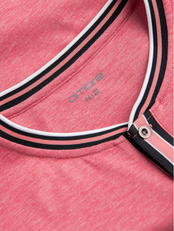 Ombre Ombre T-Shirt OM-TSCT-0175 Červená Casual Fit
