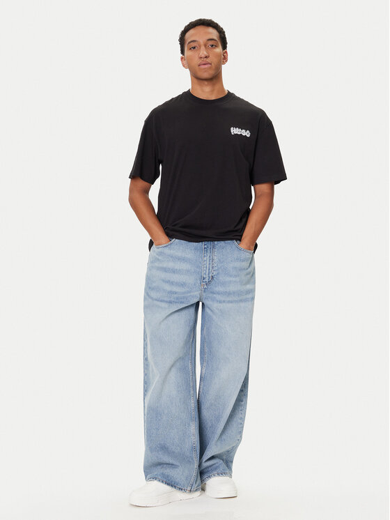 HUGO HUGO Majica Nyrotee 50549769 Črna Loose Fit
