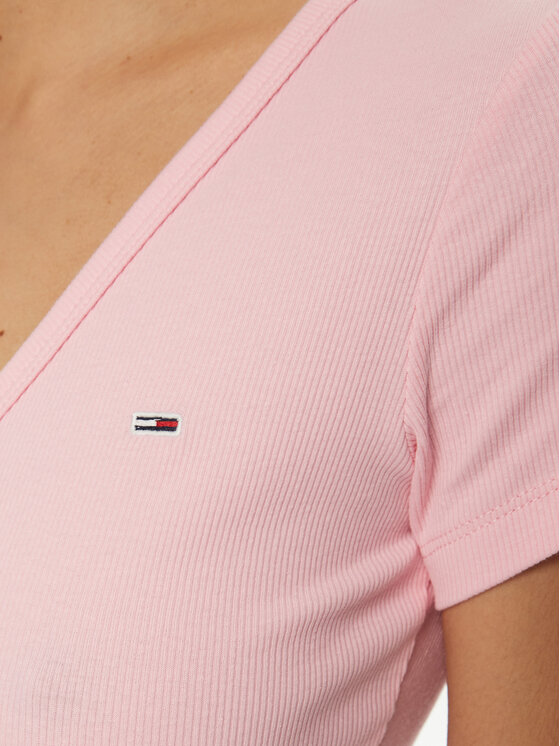 Tommy Jeans Tommy Jeans Marškinėliai Essential DW0DW17385 Rožinė Slim Fit
