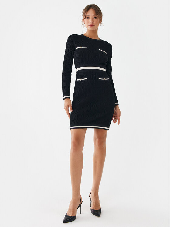 Liu Jo Sport Liu Jo Sport Kötött ruha TF3061 MS011 Fekete Slim Fit