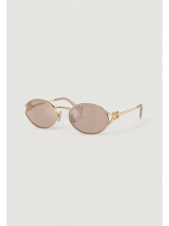 Miu Miu Miu Miu Okulary przeciwsłoneczne 0MU 52YS ZVN20F Złoty