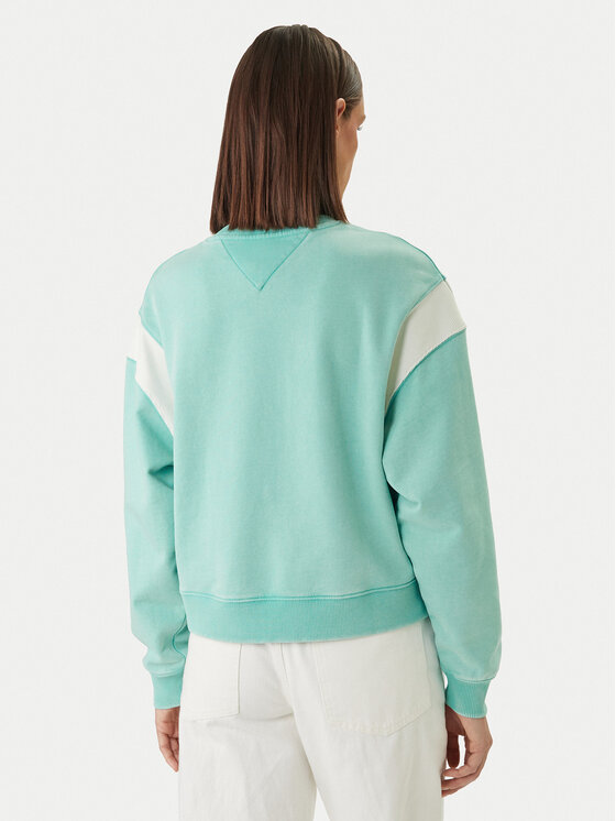 Tommy Jeans Tommy Jeans Džemperis Varsity Crew DW0DW22365 Žalia Regular Fit