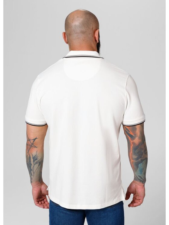 PITBULL PITBULL Polo Pique Stripes Regular Biały Regular Fit