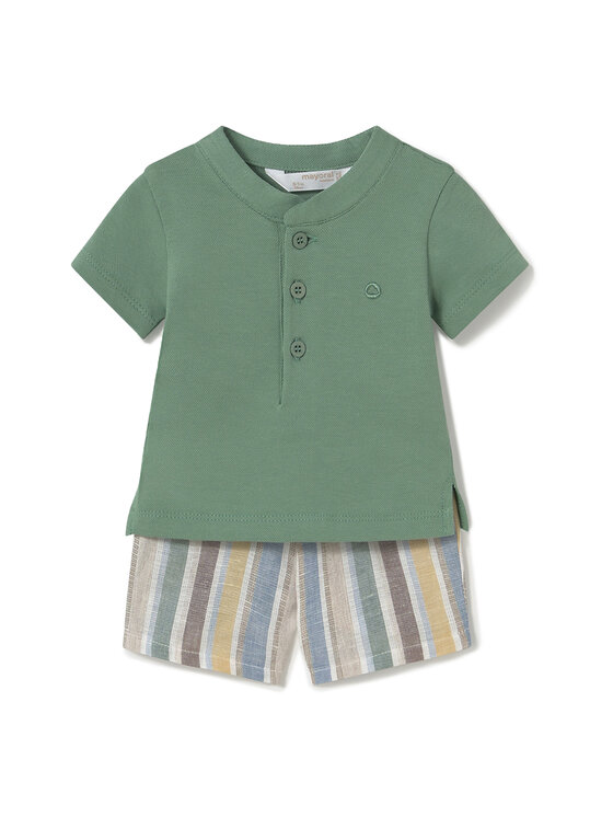 Mayoral Mayoral Completo polo e pantaloncini 1217 Verde Regular Fit