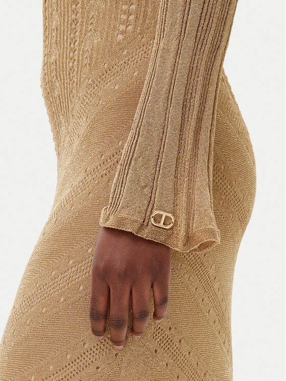 TWINSET TWINSET Strickkleid 251TT3180 Beige Slim Fit