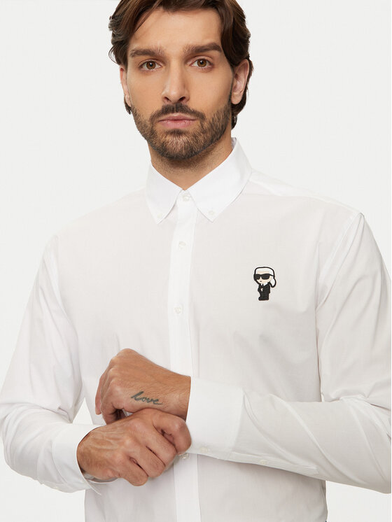 KARL LAGERFELD KARL LAGERFELD Риза 605911 544671 Бял Regular Fit