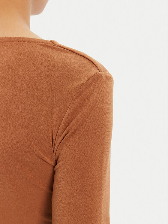 ViCOLO ViCOLO Majica UD0026 Smeđa Slim Fit