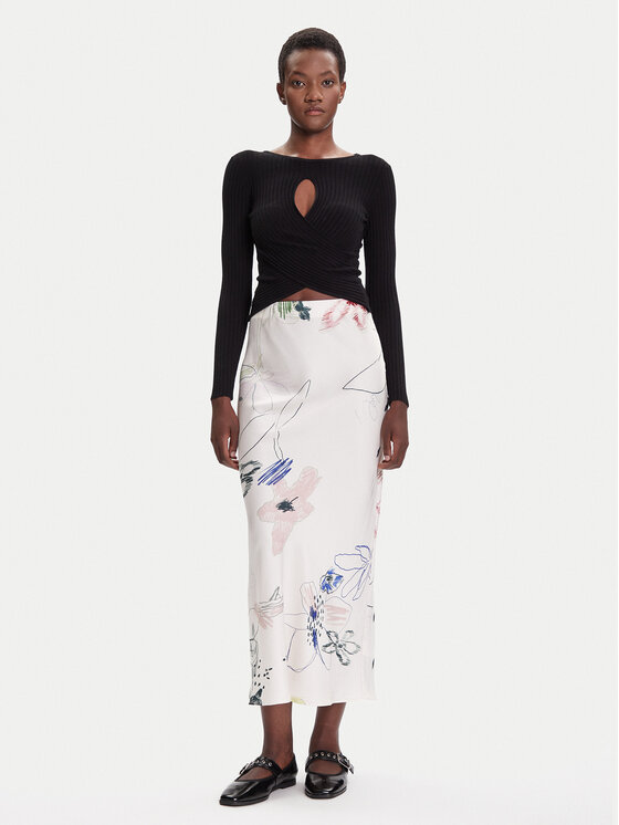 Desigual Desigual Maxi szoknya Paul 25WWFW07 Fehér Regular Fit